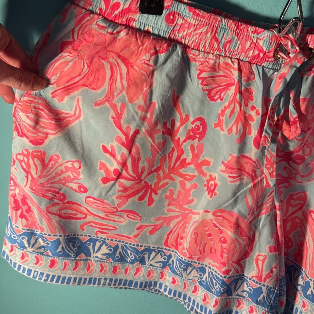 Lilly Pulitzer High Waist Pink and Blue Shorts - Picture 2 of 8